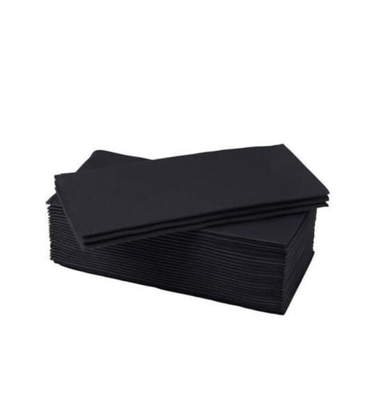 Omnisoft 40x40 cm 1/8 Defter Katlama Servis Peçetesi 50 Adet Siyah