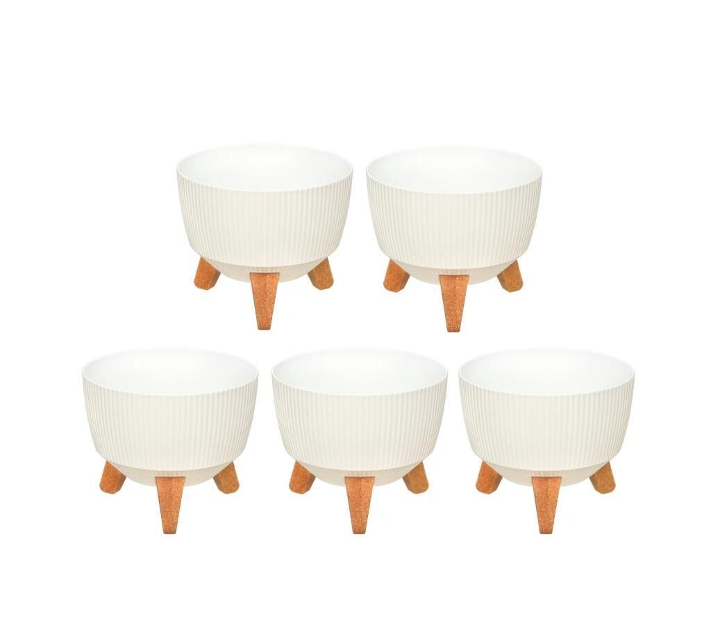 Omnipazar ELF-494 Dekoratif Ayaklı Nostalji Saksı 2.8 lt Beyaz 5 Adet