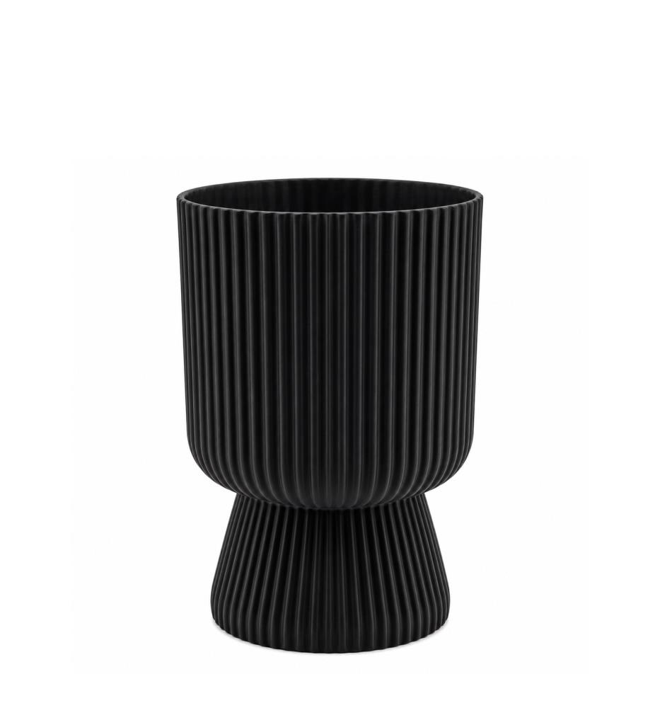 Omnipazar SO-LTSA01 Lotus Ayaklı Plastik Vazo Çiçek Saksı 1.8 Litre No: 1 Siyah