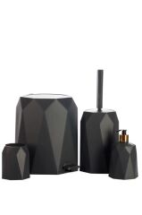 Omnipazar ELF-479 Geo 4'lü Çöp Kovalı Wc Fırçalı Banyo Seti