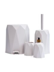 Omnipazar ELF-479 Geo 4'lü Çöp Kovalı Wc Fırçalı Banyo Seti