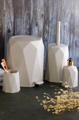 Omnipazar ELF-479 Geo 4'lü Çöp Kovalı Wc Fırçalı Banyo Seti