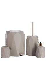 Omnipazar ELF-479 Geo 4'lü Çöp Kovalı Wc Fırçalı Banyo Seti