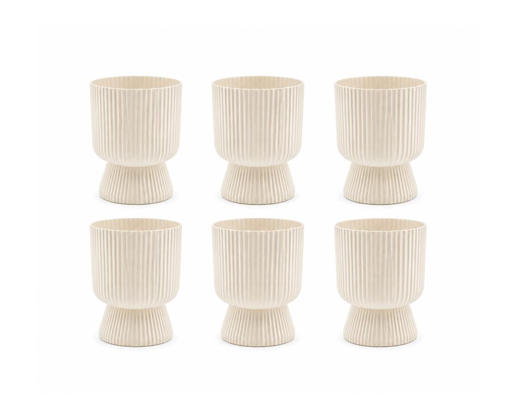 SO-LTSA01 Lotus Ayaklı Plastik Vazo Çiçek Saksı 1.8 Litre No:1 Kum Beji 6 Adet
