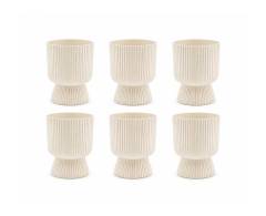 SO-LTSA01 Lotus Ayaklı Plastik Vazo Çiçek Saksı 1.8 Litre No:1 Kum Beji 6 Adet