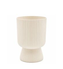 SO-LTSA01 Lotus Ayaklı Plastik Vazo Çiçek Saksı 1.8 Litre No:1 Kum Beji 6 Adet