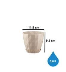 Omnipazar SO-KRT1 Dekoratif Kristal Saksı Takımı 0.6 Lt Kirli Beyaz 5 Adet