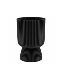 SO-LTSA01 Lotus Ayaklı Plastik Vazo Çiçek Saksı 1.8 Litre No:1 Siyah 6 Adet