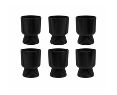 SO-LTSA01 Lotus Ayaklı Plastik Vazo Çiçek Saksı 1.8 Litre No:1 Siyah 6 Adet