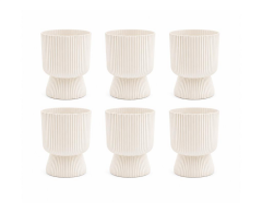 SO-LTSA01 Lotus Ayaklı Plastik Vazo Çiçek Saksı 1.8 Litre No:1 Beyaz 6 Adet