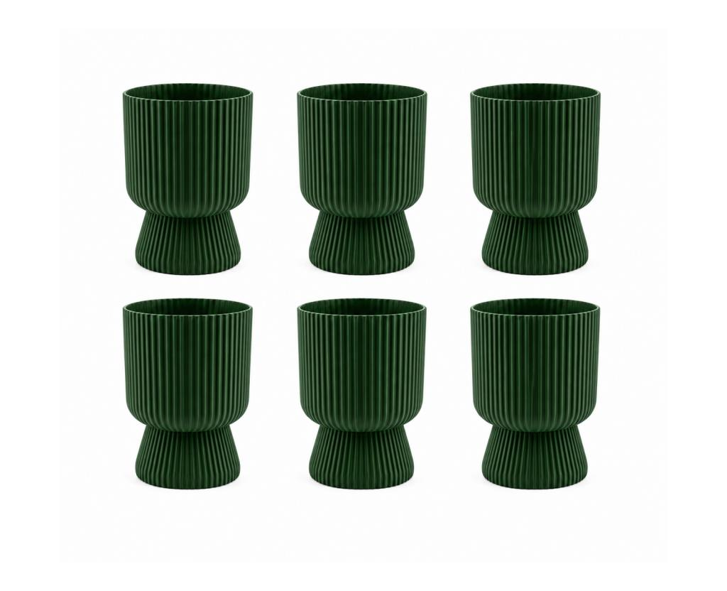 SO-LTSA01 Lotus Ayaklı Plastik Vazo Çiçek Saksı 1.8 Litre No:1 Yeşil 6 Adet