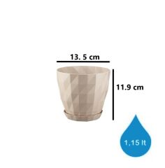 Omnipazar SO-KRT2 Dekoratif Kristal Saksı Takımı 1.15 lt Kirli Beyaz 5 Adet
