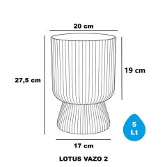 Omnipazar SO-LTSA02 Lotus Ayaklı Plastik Vazo Çiçek Saksı 5 Litre No: 2