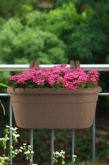 Omnipazar KRS-350 Dekoratif Plastik İnci Askılı Balkon Saksı 6.2 Litre