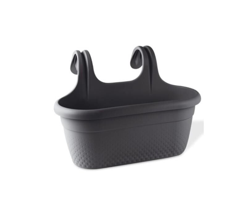 Omnipazar KRS-350 Dekoratif Plastik İnci Askılı Balkon Saksı 6.2 Litre Antrasit (116)