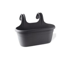 Omnipazar KRS-350 Dekoratif Plastik İnci Askılı Balkon Saksı 6.2 Litre Antrasit (116)