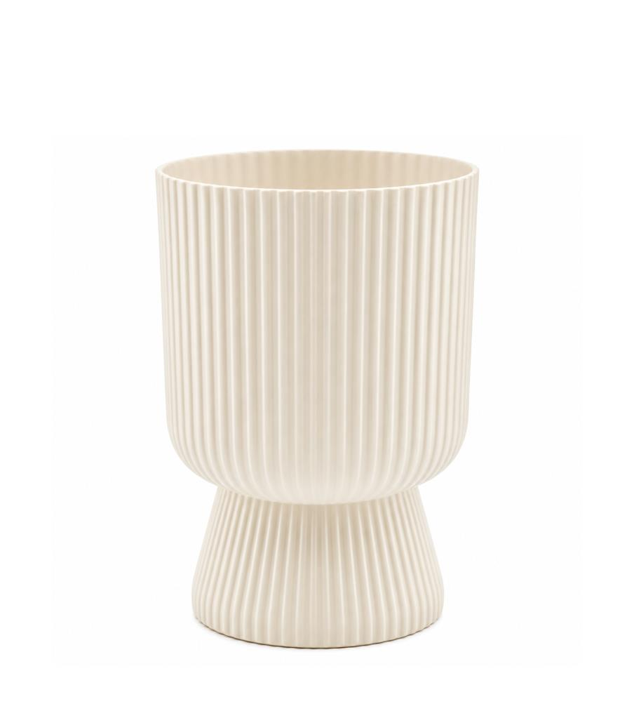 Omnipazar SO-LTSA02 Lotus Ayaklı Plastik Vazo Çiçek Saksı 5 Litre No: 2 Bej