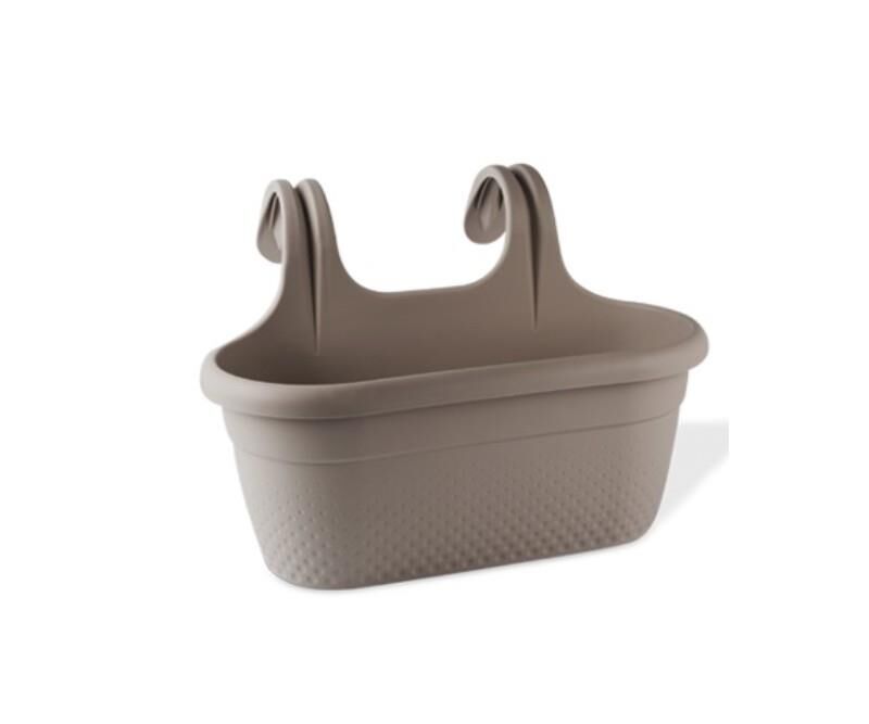 Omnipazar KRS-350 Dekoratif Plastik İnci Askılı Balkon Saksı 6.2 Litre Kahverengi