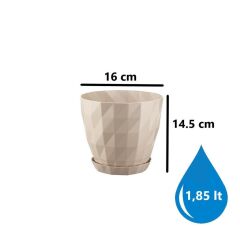 Omnipazar SO-KRT3 Dekoratif Kristal Saksı Takımı 1.85 lt Kirli Beyaz 5 Adet