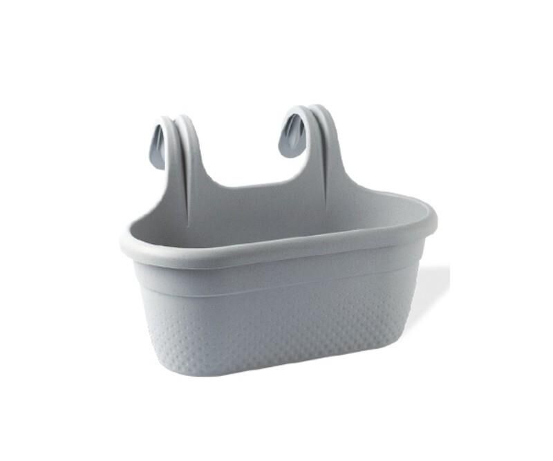 Omnipazar KRS-350 Dekoratif Plastik İnci Askılı Balkon Saksı 6.2 Litre Gri