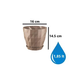Omnipazar SO-KRT3 Dekoratif Kristal Saksı Takımı 1.85 lt Mocha 5 Adet