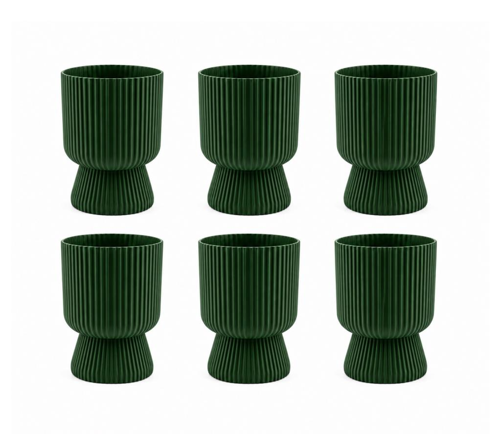 SO-LTSA02 Lotus Ayaklı Plastik Vazo Çiçek Saksı 5 Lt No: 2 Yeşil 6 Adet