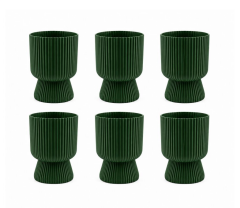 SO-LTSA02 Lotus Ayaklı Plastik Vazo Çiçek Saksı 5 Lt No: 2 Yeşil 6 Adet