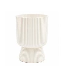 SO-LTSA02 Lotus Ayaklı Plastik Vazo Çiçek Saksı 5 Lt No: 2 Beyaz 6 Adet