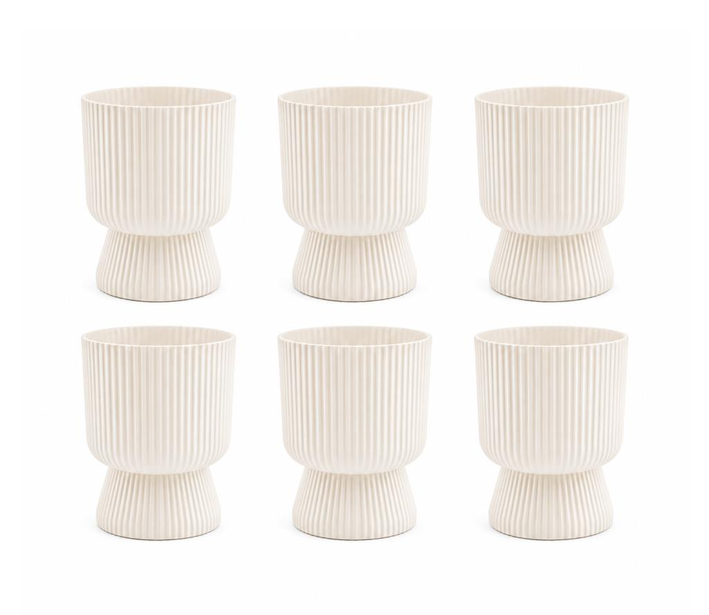 SO-LTSA02 Lotus Ayaklı Plastik Vazo Çiçek Saksı 5 Lt No: 2 Beyaz 6 Adet