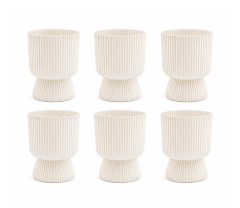 SO-LTSA02 Lotus Ayaklı Plastik Vazo Çiçek Saksı 5 Lt No: 2 Beyaz 6 Adet