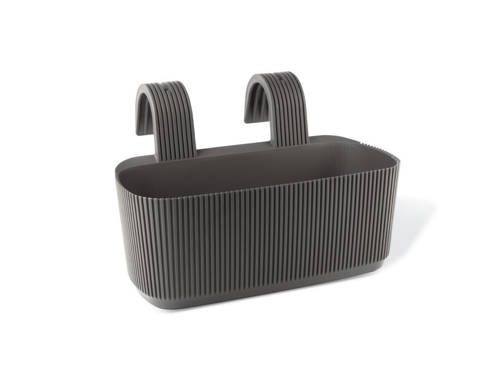 Omnipazar KRS-249 Dekoratif Plastik Pera Askılı Balkon Saksı 3.2 Litre Kahverengi