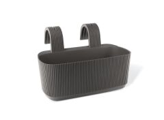 Omnipazar KRS-249 Dekoratif Plastik Pera Askılı Balkon Saksı 3.2 Litre Kahverengi