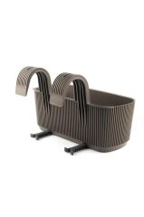 Omnipazar KRS-249 Dekoratif Plastik Pera Askılı Balkon Saksı 3.2 Litre Kahverengi