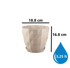 Omnipazar SO-KRT4 Dekoratif Kristal Saksı Takımı 3.25 lt Kirli Beyaz 5 Adet