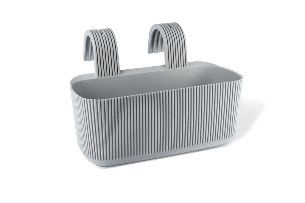 Omnipazar KRS-249 Dekoratif Plastik Pera Askılı Balkon Saksı 3.2 Litre Gri