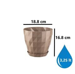 Omnipazar SO-KRT4 Dekoratif Kristal Saksı Takımı 3.25 lt Mocha 5 Adet
