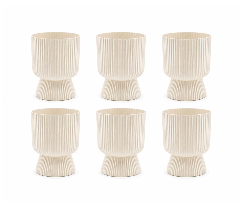 SO-LTSA02 Lotus Ayaklı Plastik Vazo Çiçek Saksı 5 Lt No: 2 Kum Beji 6 Adet