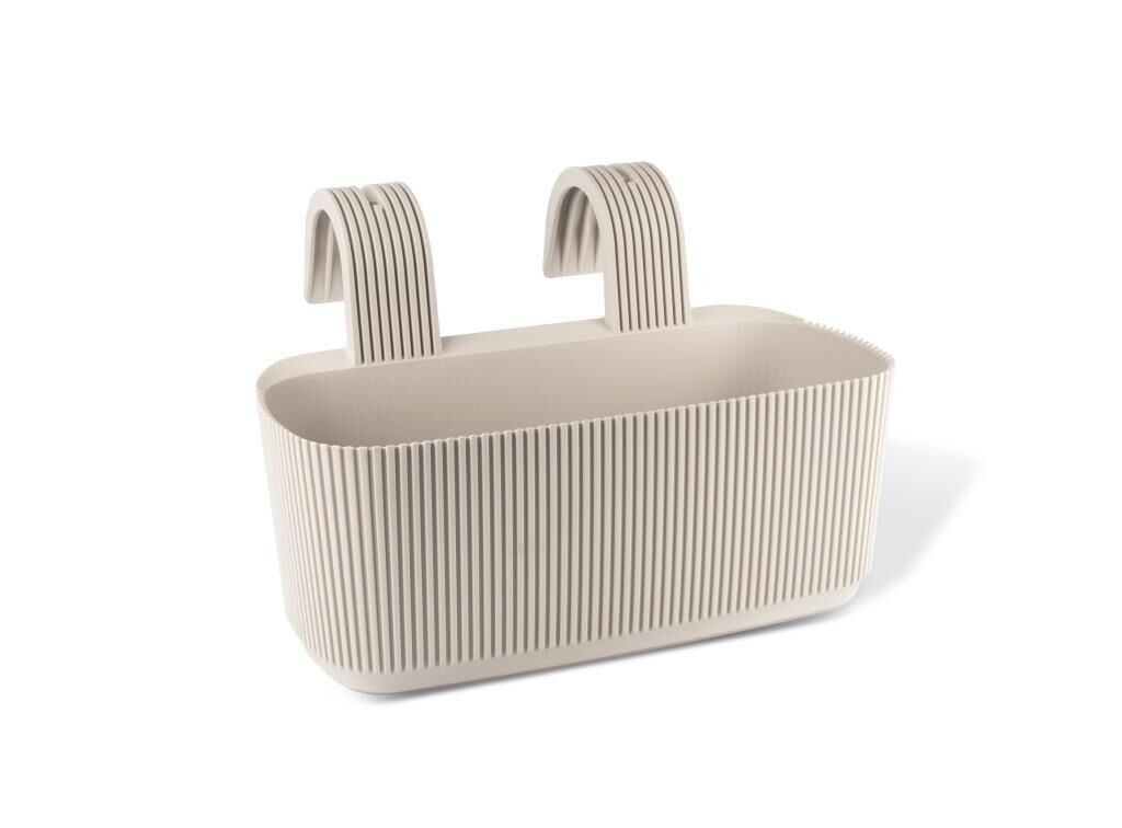 Omnipazar KRS-249 Dekoratif Plastik Pera Askılı Balkon Saksı 3.2 Litre Krem