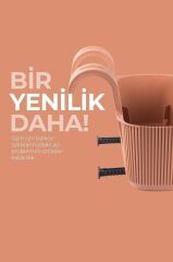 Omnipazar KRS-249 Dekoratif Plastik Pera Askılı Balkon Saksı 3.2 Litre Krem
