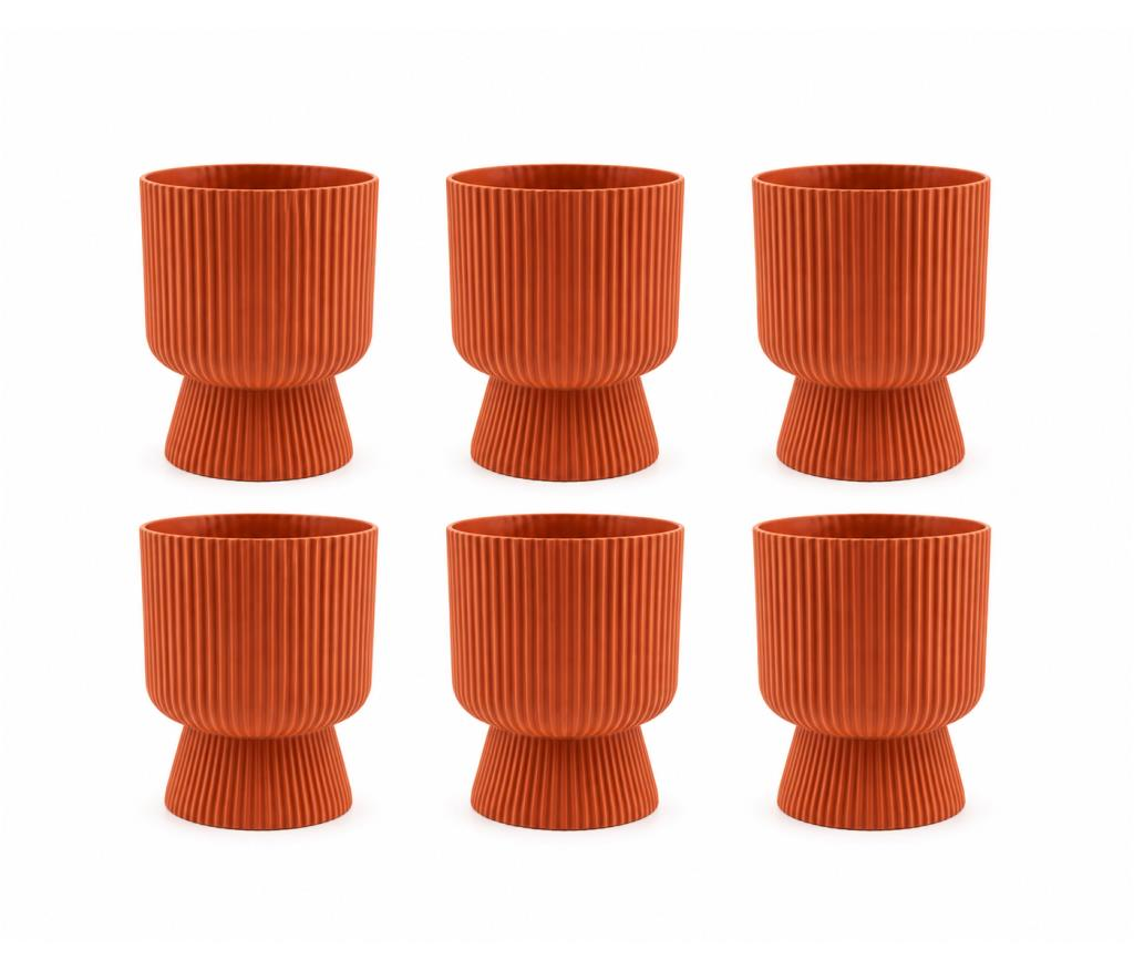 SO-LTSA02 Lotus Ayaklı Plastik Vazo Çiçek Saksı 5 Lt No: 2 Turuncu 6 Adet