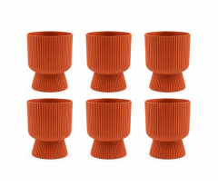 SO-LTSA02 Lotus Ayaklı Plastik Vazo Çiçek Saksı 5 Lt No: 2 Turuncu 6 Adet