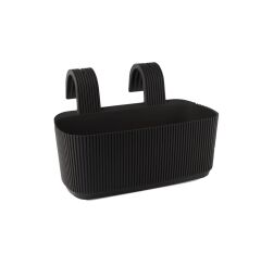 Omnipazar KRS-249 Dekoratif Plastik Pera Askılı Balkon Saksı 3.2 Litre Siyah