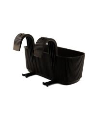 Omnipazar KRS-249 Dekoratif Plastik Pera Askılı Balkon Saksı 3.2 Litre Siyah