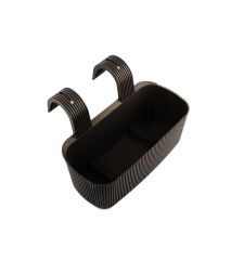 Omnipazar KRS-249 Dekoratif Plastik Pera Askılı Balkon Saksı 3.2 Litre Siyah