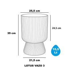Omnipazar SO-LTSA03 Lotus Ayaklı Plastik Vazo Çiçek Saksı 10,5 Litre No: 3