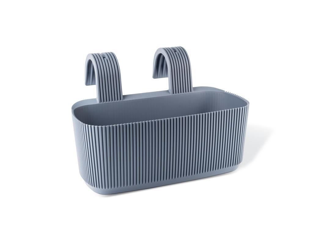 Omnipazar KRS-249 Dekoratif Plastik Pera Askılı Balkon Saksı 3.2 Litre Gök Mavi