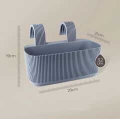 Omnipazar KRS-249 Dekoratif Plastik Pera Askılı Balkon Saksı 3.2 Litre Gök Mavi