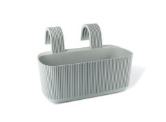 Omnipazar KRS-249 Dekoratif Plastik Pera Askılı Balkon Saksı 3.2 Litre YEŞİL