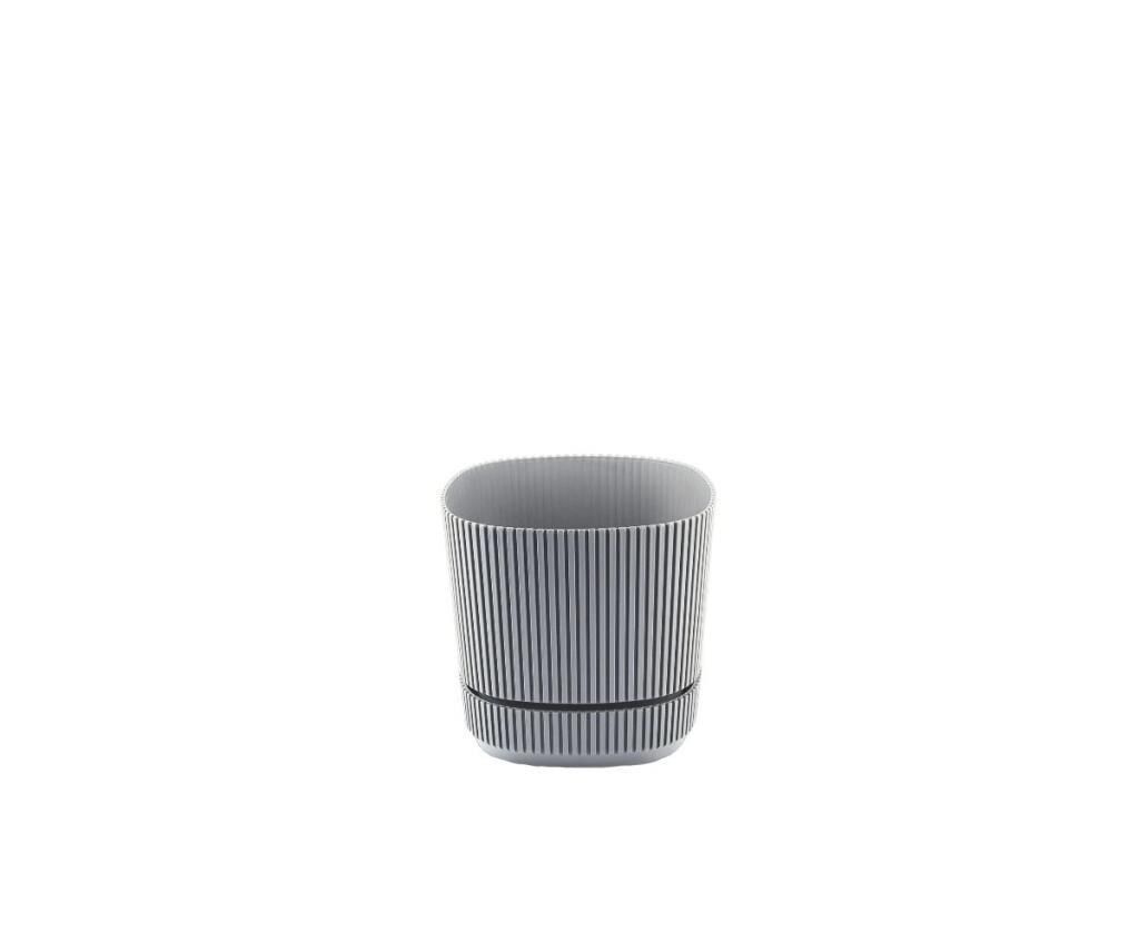Omnipazar KRS-241 Pera Kare Dekoratif Kaktus Sukulent Saksı 0,60 Litre No 1 Gri