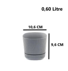 Omnipazar KRS-241 Pera Kare Dekoratif Kaktus Sukulent Saksı 0,60 Litre No 1 Gri